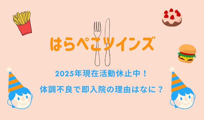 はらぺこツインズは現在活動休止中！体調不良で即入院の理由はなに？